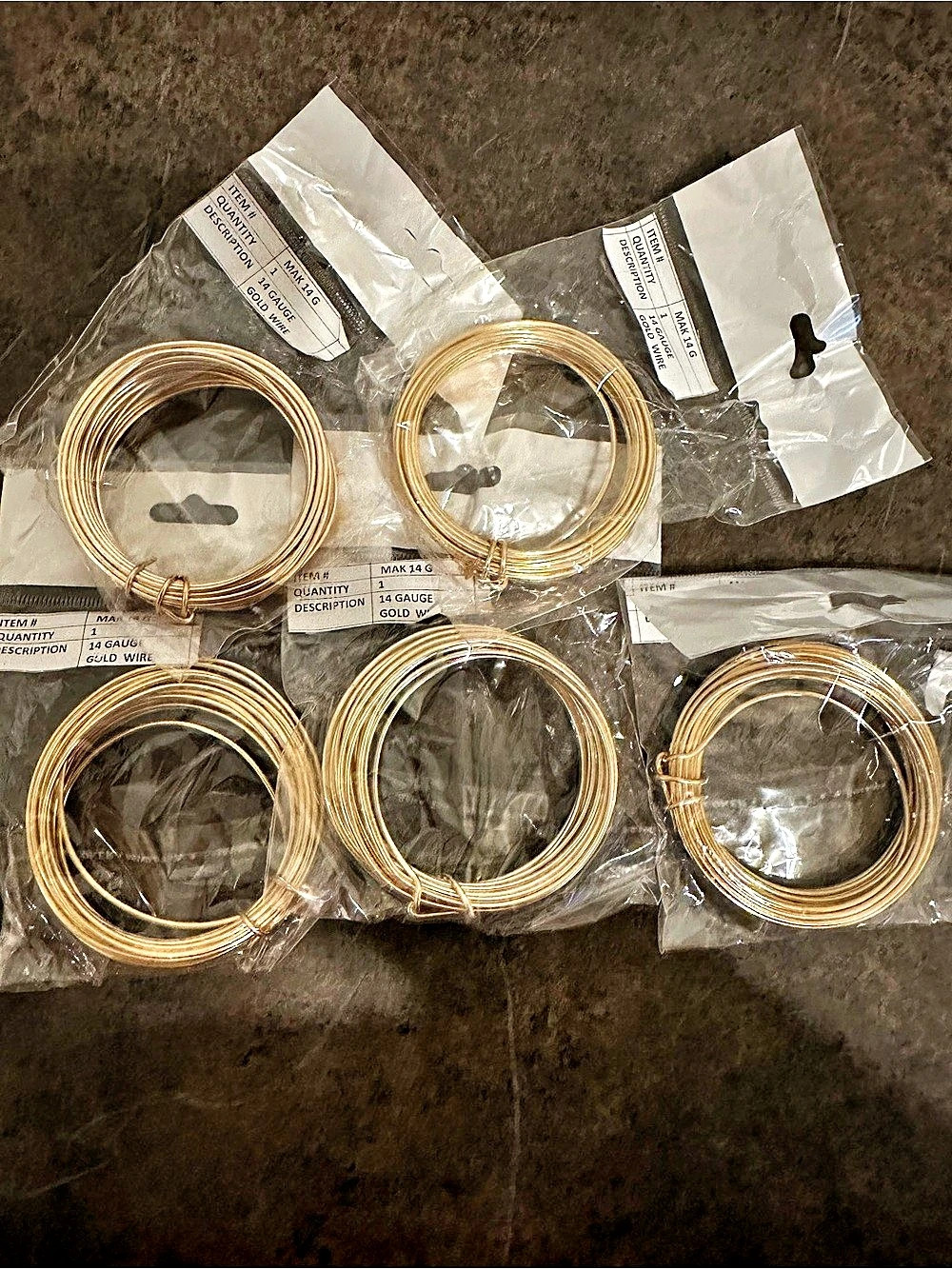 14 Gauge Gold Colored Wire Coils